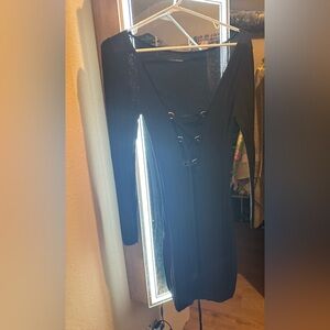 Sexy black knee length dress